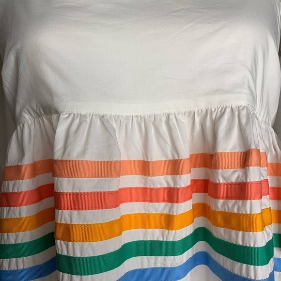 Paper London Laura Rainbow Stripes Sleeveless‎ Tiered Sundress Tie Strap Casual - Picture 6 of 11